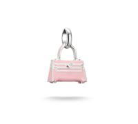 Charm-Einhänger THOMAS SABO "Charm Handtasche - Connect", silberfarben, rosa, kristallweiß, kristallweiß, Charms, Damen, Silber 925 (recycelt), mit Zirkonia (synth.) - Emaille (33170506-0) silberfarbe