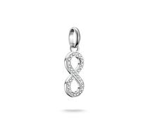 Charm-Einhänger THOMAS SABO "Charm Infinity-Zeichen Unendlichkeitsschliefe - Connect", silber (silberfarben, kristallweiß, kristallweiß), Charms, Damen, Silber 925 (recycelt), mit Zirkonia (synth.) (9