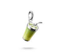 Charm-Einhänger THOMAS SABO "Charm Matcha Latte-Design - Connect", bunt (silberfarben, grün), Charms, Damen, Silber 925 (recycelt) (21651724-0) silberfarben, grün