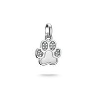Charm-Einhänger THOMAS SABO "Charm Pfoten-Design - Connect", silber (silberfarben, kristallweiß, kristallweiß), Charms, Damen, Silber 925 (recycelt), mit Zirkonia (synth.) (19840424-0) silberfarben, k