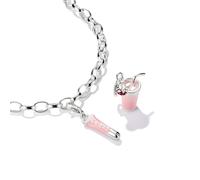 Charm-Einhänger THOMAS SABO "Charm Pink Lipgloss - Connect", rosa (silberfarben, rosa), Charms, Damen, Silber 925 (recycelt), Emaille (94193651-0) silberfarben, rosa
