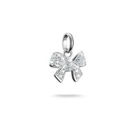 Charm-Einhänger THOMAS SABO "Charm Romantische Schleife - Connect", silber (silberfarben, kristallweiß, kristallweiß), Charms, Damen, Silber 925 (recycelt), mit Zirkonia (synth.) (56781409-0) silberfa