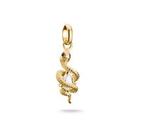 Charm-Einhänger THOMAS SABO "Charm Schlangen-Optik - Connect", gold (gelbgoldfarben, kristallweiß, kristallweiß), Charms, Damen, Silber 925 (recycelt), mit Zirkonia (synth.) (74896858-0) gelbgoldfarbe