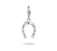 Charm-Einhänger THOMAS SABO "Charm Western-Hufeisen - Original", silber (silberfarben, kristallweiß, kristallweiß), Charms, Damen, Silber 925 (recycelt), mit Zirkonia (synth.) (36092307-0) silberfarbe