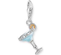 Charm-Einhänger THOMAS SABO "Cocktail blau", blau (silberfarben, weiß, hellblau, orange, weiß), Charms, Damen, Silber 925 (recycelt), mit Zirkonia (synth.) (28682768-0) silberfarben, weiß, hellblau, o