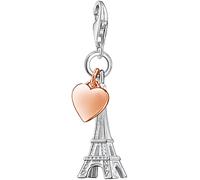Charm-Einhänger THOMAS SABO "Eiffelturm mit Herz", rosa (silberfarben, roségoldfarben), Charms, Damen, Silber 925 (recycelt) (13338012-0) silberfarben, roségoldfarben