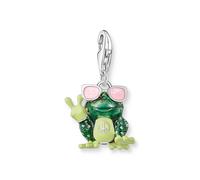 Charm-Einhänger THOMAS SABO "Frosch-Optik mit Sonnenbrille bunt", silber (silberfarben, grün, rosa, pink, pink), Charms, Damen, Silber 925 (recycelt), mit Zirkonia (synth.) (63864208-0) silberfarben, 