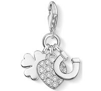Charm-Einhänger THOMAS SABO "Glück", bunt (silberfarben, weiß, weiß), Charms, Damen, Silber 925 (recycelt), mit Zirkonia (synth.) (71828901-0) silberfarben, weiß, weiß