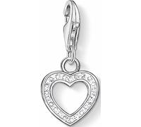 Charm-Einhänger THOMAS SABO "Herz", silberfarben, weiß, weiß, Charms, Damen, Silber 925 (recycelt), mit Zirkonia (892637-0) silberfarben, weiß, weiß