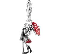 THOMAS SABO Charm-Anhänger küssendes Paar Silber 925 Sterlingsilber, Geschwärzt, Kaltemail