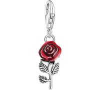 Charm-Einhänger THOMAS SABO "Rose", bunt (silberfarben, rot), Charms, Damen, Silber 925 (recycelt) (36338543-0) silberfarben, rot