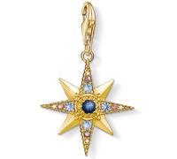 Charm-Einhänger THOMAS SABO "Royalty Stern", gold (gelbgoldfarben, mehrfarbig, mehrfarbig), Charms, Damen, Silber 925 (recycelt), Charm-Einhänger, mit Glas-Keramik Stein, Spinell (synth.), Zirkonia (s