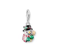 Charm-Einhänger THOMAS SABO "Schneemann", silberfarben, weiß, schwarz, rot, grün, braun, gelb, pink, Charms, Damen, Silber 925 (recycelt) (15505233-0) silberfarben, weiß, schwarz, rot, grün, braun, ge