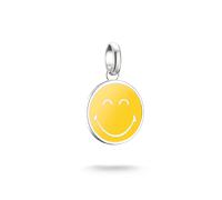Charm-Einhänger THOMAS SABO "SMILEYWORLDCalm Charm - Connect", silberfarben, gelb, Charms, Damen, Silber 925 (recycelt) (76781029-0) silberfarben, gelb