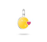 Charm-Einhänger THOMAS SABO "SMILEYWORLDKiss Charm - Connect", silber (silberfarben, gelb, pink), Charms, Damen, Silber 925 (recycelt) (88043660-0) silberfarben, gelb, pink