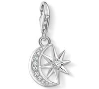 Charm-Einhänger THOMAS SABO "Stern & Mond", bunt (silberfarben, weiß, weiß), Charms, Damen, Silber 925 (recycelt), mit Zirkonia (synth.) (32247322-0) silberfarben, weiß, weiß