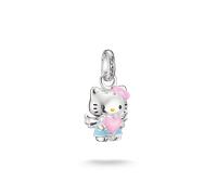 Charm-Einhänger THOMAS SABO "THOMAS SABO ♡ Hello Kitty Charm Engel-Design - Connect", silber (silberfarben, schwarz, pink, gelb, hellblau), Charms, Damen, Metall, Emaille (19660840-0) silberfarben, sc