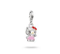 Charm-Einhänger THOMAS SABO "THOMAS SABO ♡ Hello Kitty Charm klassisch pink - Original", silberfarben, schwarz, rot, gelb, pink, Charms, Damen, Metall, Emaille (88366517-0) silberfarben, schwarz, rot,