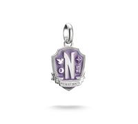 Charm-Einhänger THOMAS SABO "THOMAS SABO Wednesday Nevermore Charm - Connect", silberfarben, violett, kristallweiß, kristallweiß, Charms, Damen, Silber 925 (recycelt), mit Zirkonia (synth.) (94883422-