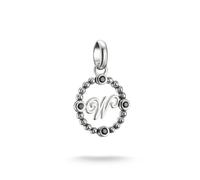 Charm-Einhänger THOMAS SABO "THOMAS SABO Wednesday W Charm - Connect", silberfarben, schwarz, schwarz, Charms, Damen, Silber 925 (recycelt), mit Zirkonia (synth.) (31476230-0) silberfarben, schwarz, s