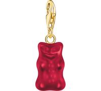 Charm-Einhänger THOMAS SABO "THOMAS SABO x HARIBO Schmuck: Charm", gold (gelbgoldfarben, rot, rot), Charms, Damen, Silber 925 (recycelt), mit Kristallglas (91123545-0) gelbgoldfarben, rot, rot
