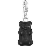 Charm-Einhänger THOMAS SABO "THOMAS SABO x HARIBO Schmuck: Charm", silber (silberfarben, schwarz, schwarz), Charms, Damen, Silber 925 (recycelt), mit Kristallglas (47471947-0) silberfarben, schwarz, s