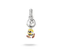 Charm-Einhänger THOMAS SABO "THOMAS SABO x Peanuts Charlie Brown Charm - Connect", silberfarben, schwarz, gelb, braun, Charms, Damen, Silber 925 (recycelt) (43070227-0) silberfarben, schwarz, gelb, br
