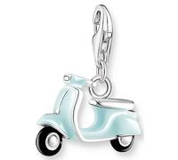 THOMAS SABO Charm-Anhänger türkiser Motorroller Silber 925 Sterlingsilber, Kaltemail