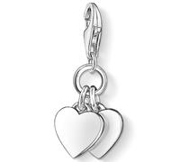 Charm-Einhänger THOMAS SABO "Zwei Herzen", silber (silberfarben), Charms, Damen, Silber 925 (recycelt) (28831306-0) silberfarben