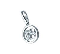 Charm-Einhänger "Zahl 18 mit Zirkonia Steine, Silber 925", silber, GIORGIO MARTELLO MILANO, Charms, Damen, Silber 925 (Sterlingsilber) (34160316-0) silber