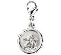 Charm Engel JOBO "Runder Schutzengel 23,8 mm", silber 925, Charms, Damen, Silber 925 (Sterlingsilber), 925 Silber rhodiniert und teilmattiert (34328601-0) silber 925