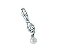 Charm Flügel "Flügel mit Zirkonia und Süßwasser Perle, Silber 925", silber, GIORGIO MARTELLO MILANO, Charms, Damen, Silber 925 (Sterlingsilber) (69856723-0) silber