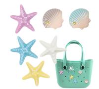 Charm für Bogg-Tasche, Taschenanhänger für Tragetaschen,6 STÜCKE Seestern Shell Tote Bag Charm Strandtasche Zubehör - Bunte Strandschalen Dekorationen dekorative Tasche Charme für Strandtaschen