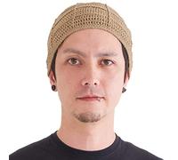 CHARM Herren 100% Baumwolle Beanie - Handmade Sommer Mütze Damen Häkel Strick Beige