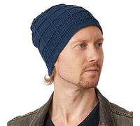 CHARM Herren 100% Baumwolle Beanie - Handmade Sommer Mütze Damen Häkel Strick Blau