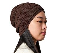 CHARM Herren 100% Baumwolle Beanie - Handmade Sommer Mütze Damen Häkel Strick Dunkelbraun