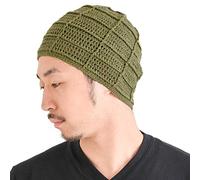 CHARM Herren 100% Baumwolle Beanie - Handmade Sommer Mütze Damen Häkel Strick Kahki