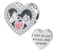 Charm Herz, Anhänger Charm Liebe aus 925 Sterlingsilber, Für Beaded Charms für Pandora European Armbänder Geschenke für damen mädchen