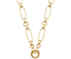 Charm-Kette LEONARDO "Halskette Mathilde Clip&Mix", gold (gelbgoldfarben), Halsketten, Damen, Edelstahl, L: 65 B: 8mm, B:8mm (58900049-0) gelbgoldfarben