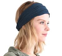 CHARM Leinen Haarband Herren Bandana - Damen Piraten Stirnband Kopftuch Kopf Band Elastisch Haarband Sport Mode Navy