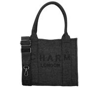 Charm London - Damen Umhängetasche Mittelgroß Denim Handtasche mit Reißverschluss - Verstellbarer abnehmbarer breiter Schultergurt, Organizerfächer, Crossbody & Büro Alltag - Schwarz