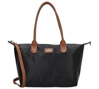 Charm London - Damen Umhängetasche mittelgroß - Für Arbeit & Uni - Braun Schultertasche mit verstellbarem abnehmbarem Gurt mit vielen Fächern - Henkeltasche mit Reißverschluss - Schwarz