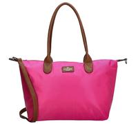 Charm London - Damen Umhängetasche mittelgroß - Für Arbeit & Uni - Braun Schultertasche mit verstellbarem abnehmbarem Gurt mit vielen Fächern - Henkeltasche mit Reißverschluss - Fuchsie