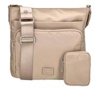 Charm London - Odeon Umhängetasche Damen mittelgroß wasserabweisend - Verstellbarer Schultergurt mit Extra-Tasche, Hauptfach + Vorder-/Rückseite mit Reißverschluss 2 Innentaschen - Helles Taupe