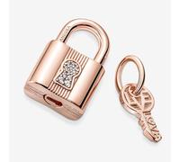 Pandora Schmuck 780088C01 Charm-Anhänger Schloss & Schlüssel Roségoldfarben
