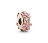 Pandora Rosé CLIP - Stopper 788809C01 Flower Rosé Clip - Zirkonia und schattiertem pinkem Emaille und Silikongriff