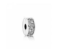PANDORA 791817CZ - Weißer Pavé-Glanz - Silber - CLIP Stopper mit Silikonkern - Zirkonia