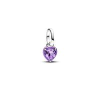 Pandora ME 793042C04 Violettes Chakra-Herz Mini-Charm-Anhänger - Sterling Silber - Zirkonia + Emaille Lila