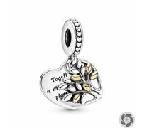 Pandora People - Charm - Familienstammbaum - Silber - Gelbgold - 799161C00 - Zirkonia