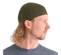 CHARM Seide Schädel Mütze Handgefertigt in Japan Dehnbar Kufi Hut Beanie für Männer Herren Damen Khaki XL